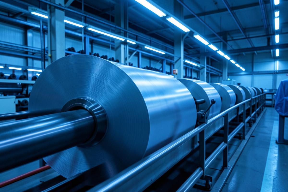 Metal sheet coils on a high-speed production line
